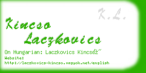 kincso laczkovics business card